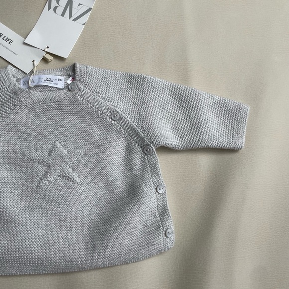 Zara Baby Cotton Sweater  0-1month & 1-3 months - Picture 3 of 10